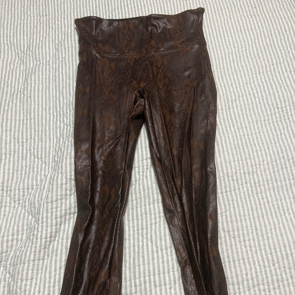 Spanx Brown Leggings Python Print - image 1